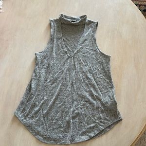 Express gray top with v-neck